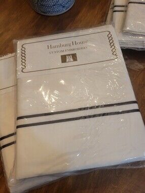 Hamburg House Custom Embroidery Flat Sheet KING Egyptian Cotton